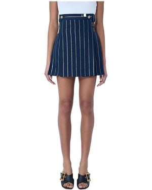 Vivienne Westwood Pleated Button Mini Skirt - Blue