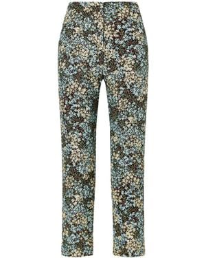 Dries Van Noten Floral-Jacquard Straight-Leg Cropped Trousers - Grey