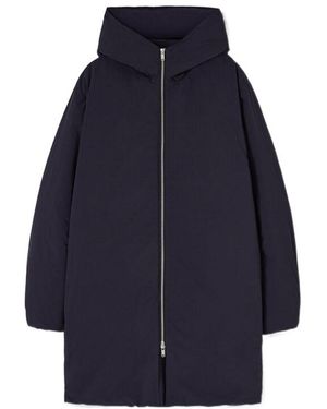 Jil Sander Zipper Long Style Down Jacket - Blue
