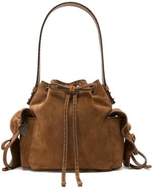 Acne Studios Mini Multipocket Suede Bucket Bag - Brown