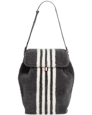 Thom Browne 4-Bar Stripe Backpack - Black