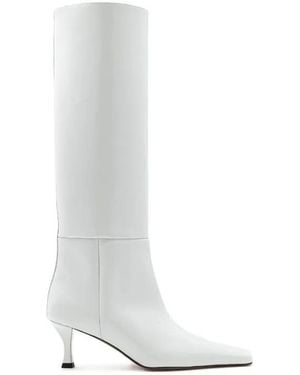Proenza Schouler Trap Leather Knee-High Boots - White