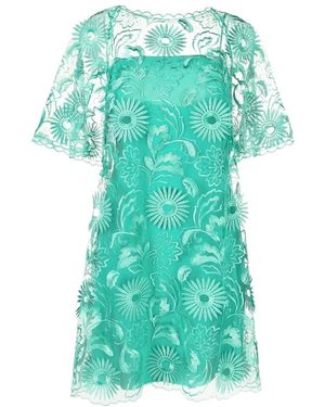 Alberta Ferretti Embroidered Short Dress - Green