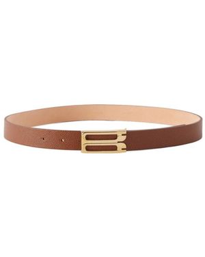 Victoria Beckham Dorian Frame Leather Belt - White