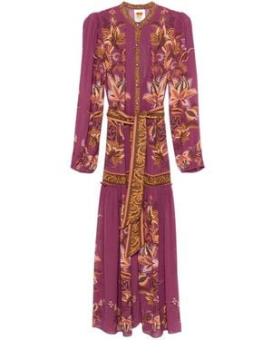 FARM Rio Floral-Print Belted Maxi Dress - Red