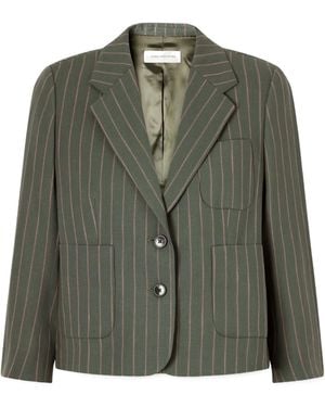 Dries Van Noten Striped Wool-Blend Twill Blazer - Green
