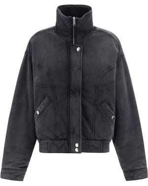 Isabel Marant Isabel Marant Étoile Paverti Panelled Zipped Bomber Jacket - Black