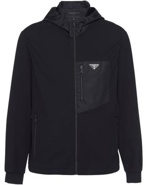 Prada Technical Cotton And Re-Nylon Cardigan - Blue