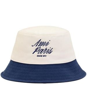 Ami Paris Embroidered Bucket Hat - Blue