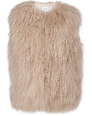 Yves Salomon Shearling Gilet - Natural
