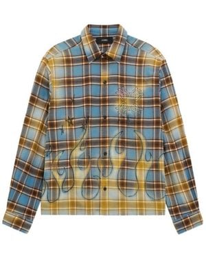 Amiri Ma Quad Bleached Flannel Shirt - Green