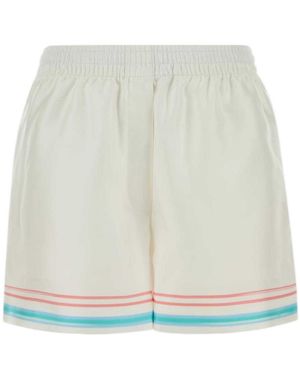 CASABLANCA Dance Joy Logo Trim Shorts - White