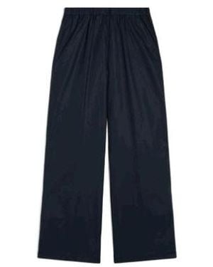 Aspesi Relaxed Fit Wide-Leg Trousers With Elastic Waistband - Blue