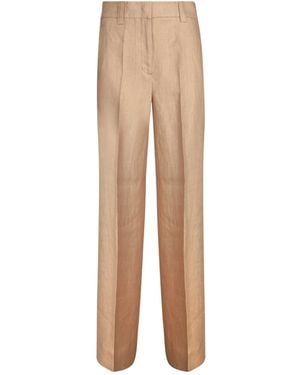 Incotex High-Waist Wide-Leg Trousers - Natural