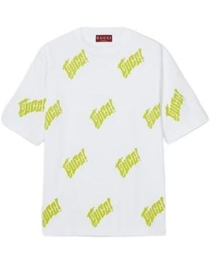 Gucci Embroidered Cotton Jersey T-Shirt - White