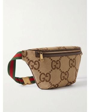 Gucci Jumbo Gg Motif Belt Bag - Brown