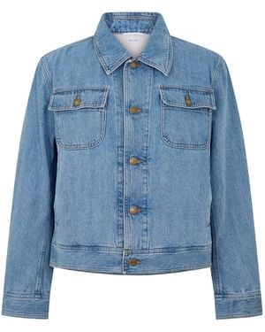 Thom Browne Cropped Denim Trucker Jacket - Blue