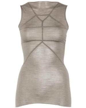 Rick Owens Exposed-Seam Tank Top - Gray