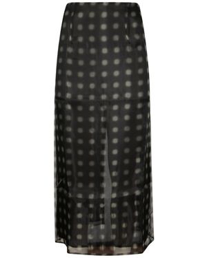 16Arlington Dia Printed Midi Skirt - Black