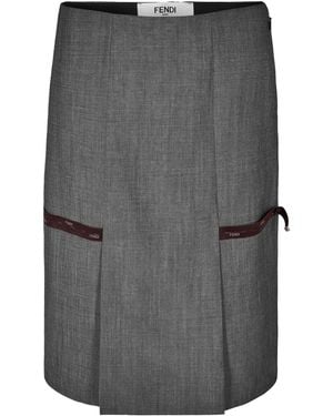 Fendi Midi Skirt - Gray