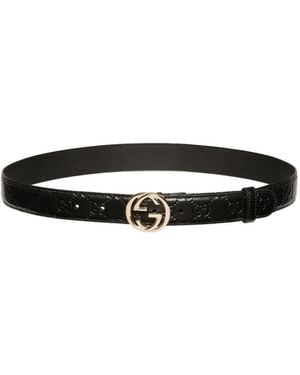 Gucci Interlocking G Buckle Belt - White