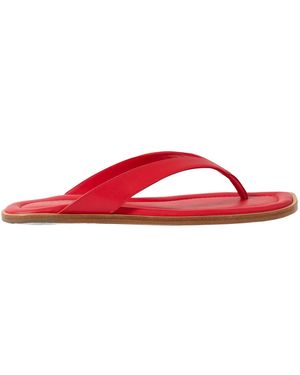 STAUD Dante Leather Thong Sandals - Red