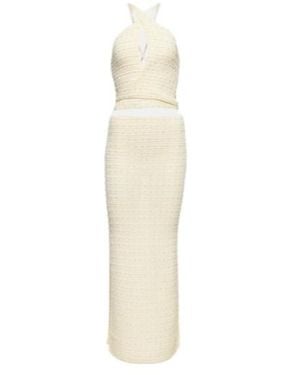 AYA MUSE Veluti Embellished Crochet Maxi Dress - White