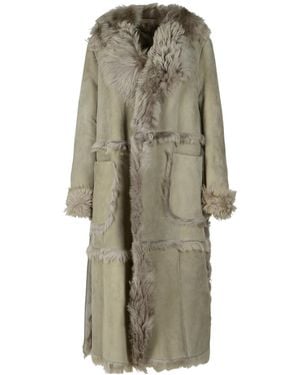 Salvatore Santoro Fur Trim Leather Coat - Natural