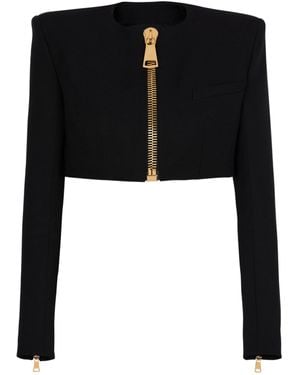 Balmain Cropped Jacket - Black