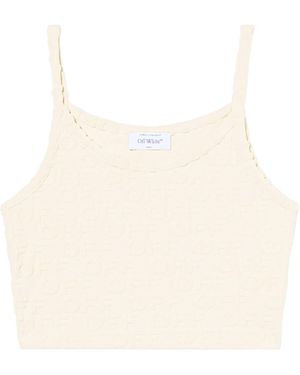 Off-White c/o Virgil Abloh Monogram Embossed Terry Top - Natural