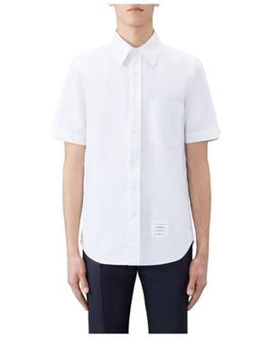 Thom Browne Short Sleeved Buttoned Shirt - White