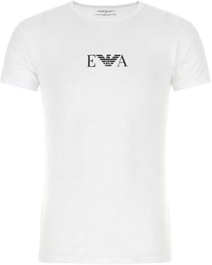 Emporio Armani Two-Pack Of Logo Monogram Underwear T-Shirts - White