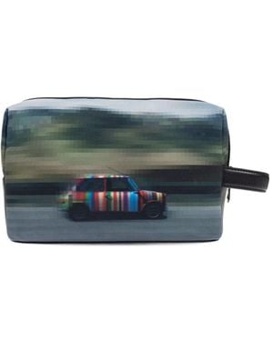 Paul Smith Desert Car Print Toiletry Bag - Blue