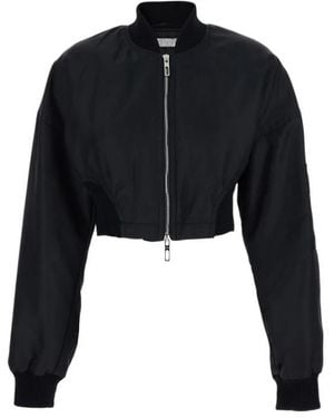 Sportmax Cropped Bomber Jacket - Black