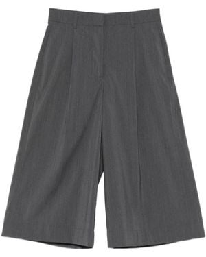Herno Pleated Wide-Leg Shorts - Grey