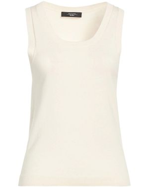 Weekend by Maxmara Sleeveless Solid-Colored Knit Tank Top - White