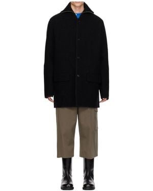 Rier Button-Closure Coat - Black