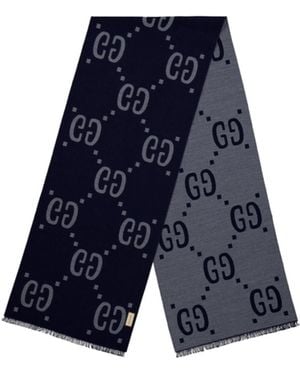 Gucci Jacquard Scarf - Blue