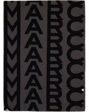 Marc Jacobs Monogram Patterned Knitted Scarf - Black