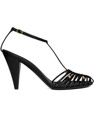 Celine Cage Heeled Sandal - Black