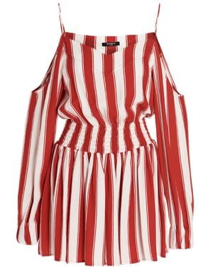 Balmain Striped Mini Dress - Red