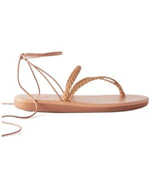 Ancient Greek Sandals Round-Toe Flat Sandals - Natural