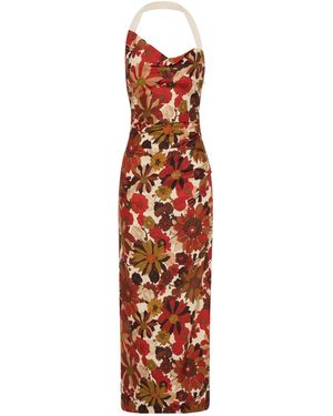 SIR. Pleated Midi Dress - Red
