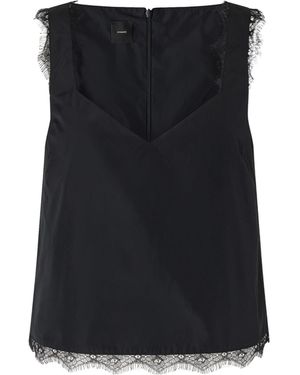 Pinko Lace-Trimmed Top - Black
