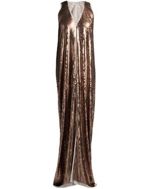 Rick Owens Maxi Dress Silk - Brown