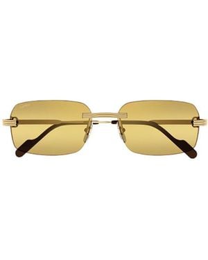 Cartier Rectangular Frame Sunglasses - Metallic