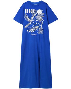 FARM Rio Rio Organic Cotton Maxi Dress - Blue