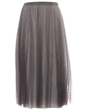 RED Valentino Dotted Tulle Skirt - Grey