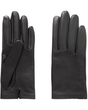 The Row Lorella Leather Gloves - Black