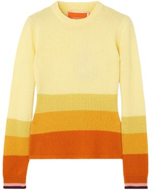 La DoubleJ Striped Cashmere Jumper - Yellow
